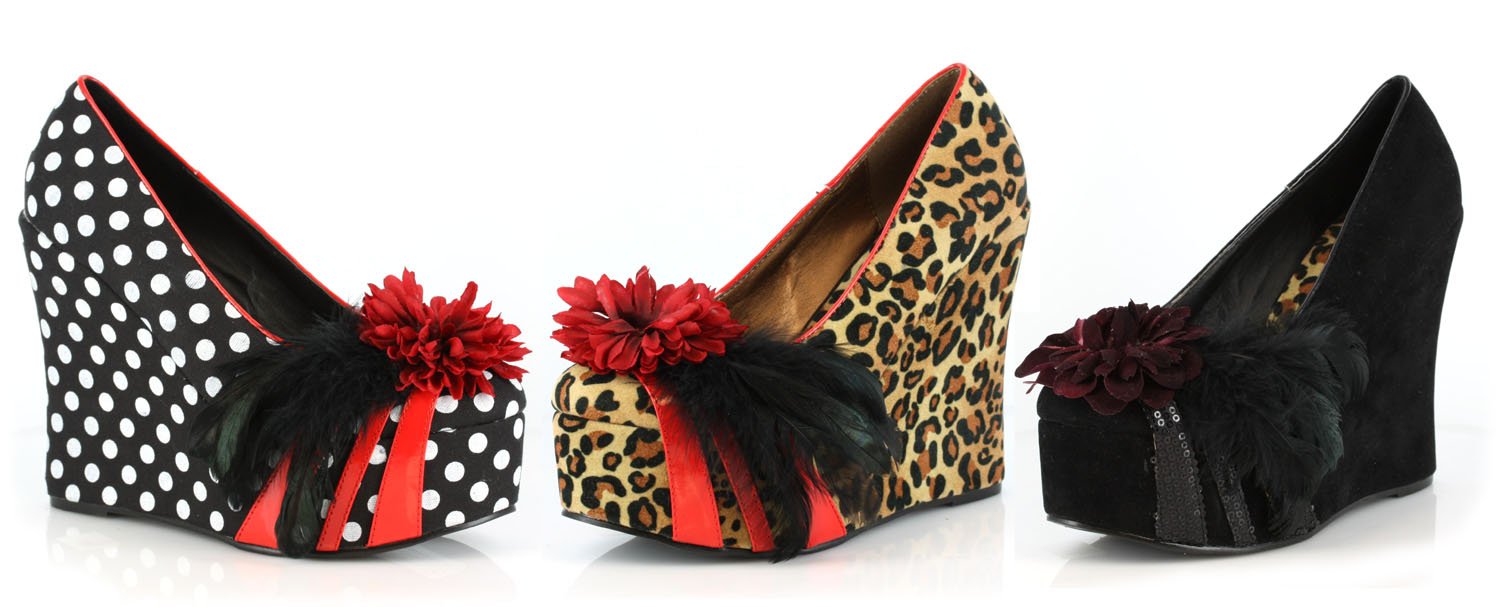 Bettie Page Leopard Wedges size 8
