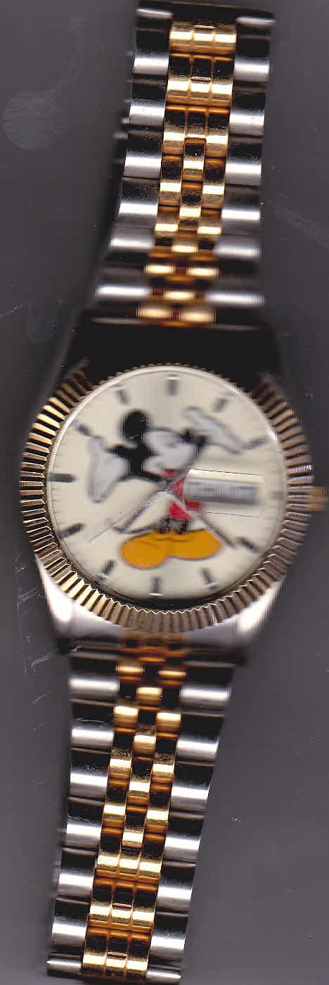 Men's Mickey Mouse Watch Day Time Two Tone Band MC0163