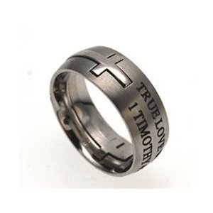 True Love Waits Ring Silver Cross Size 13 Puzzle