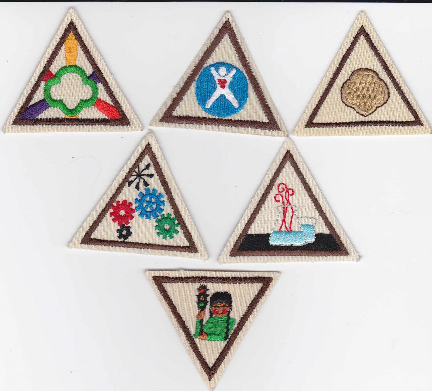 Lot of 6 Brownie Girl Scout Try-Its Patches