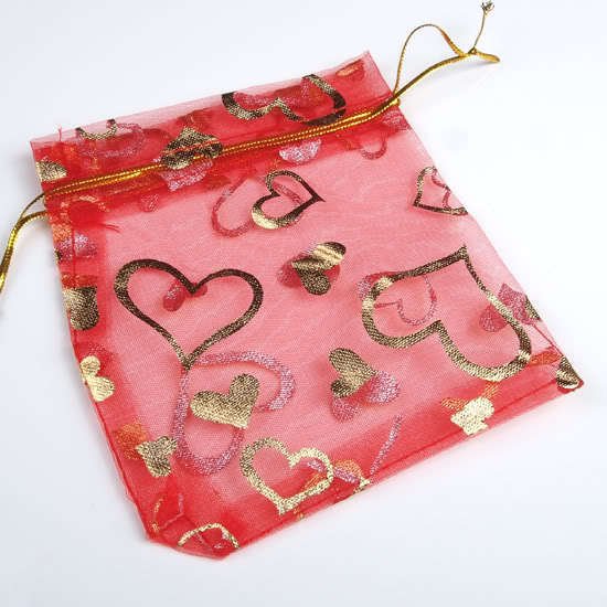 100 Red Heart Organza gift bags