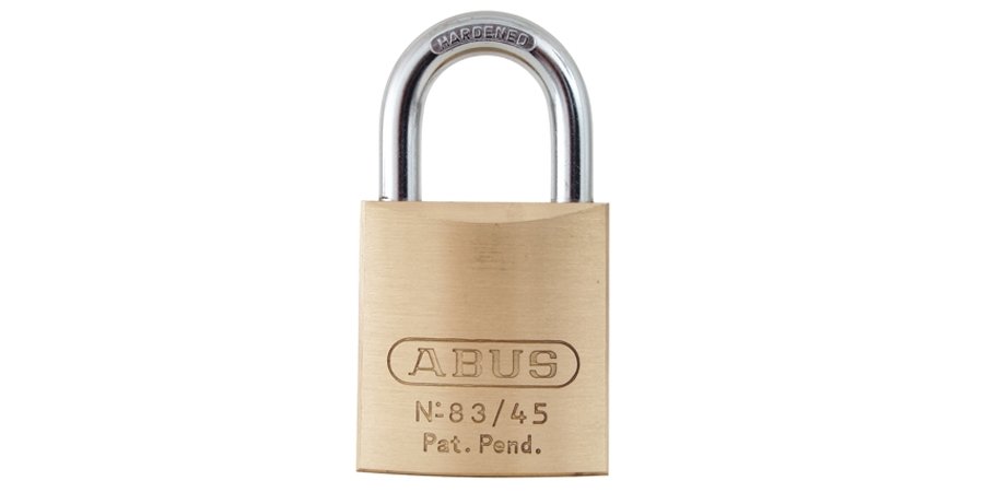 Padlocks: Abus 83/45-306 S2 83636 1-2/3"BRASS,SCHL C,1"SHACKLE D 6 PINNED 6