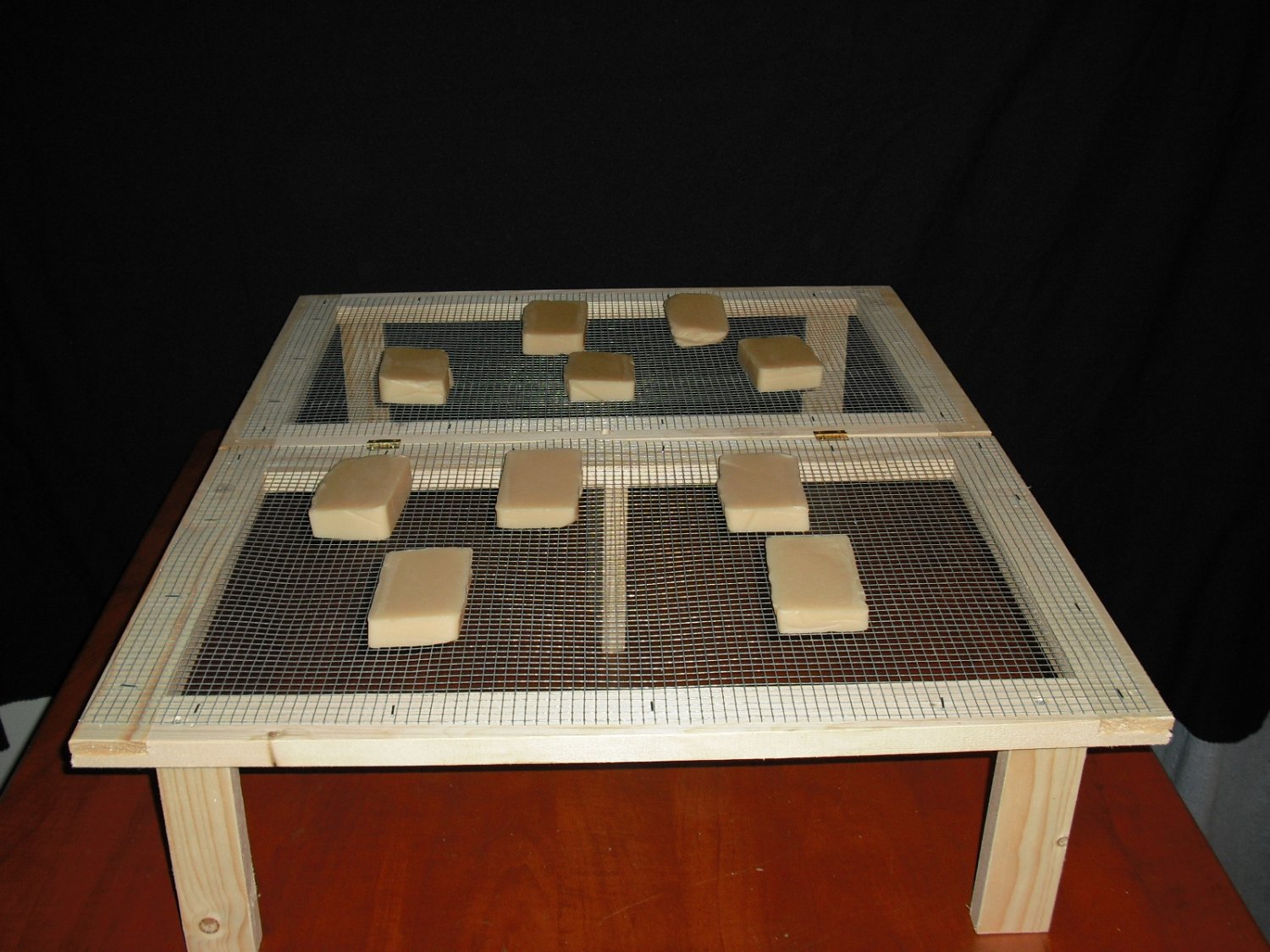 WOODEN SOAP LOAF BAR DRYING RACK COLLAPSABLE STACKABLE