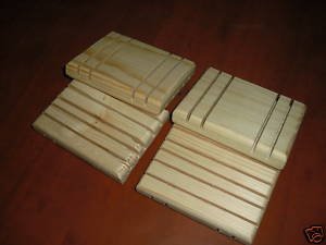 LOT OF 4 WOODEN SOAP DISH