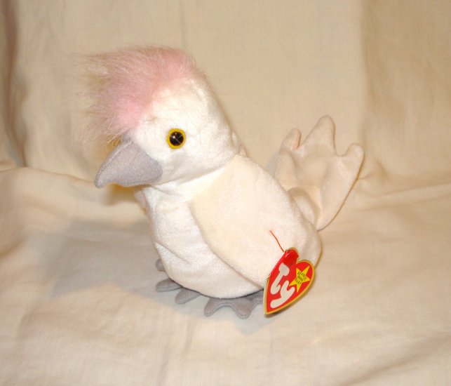 Kuku the cockatoo 1997 Ty Beanie Baby toy retired mint hc2715
