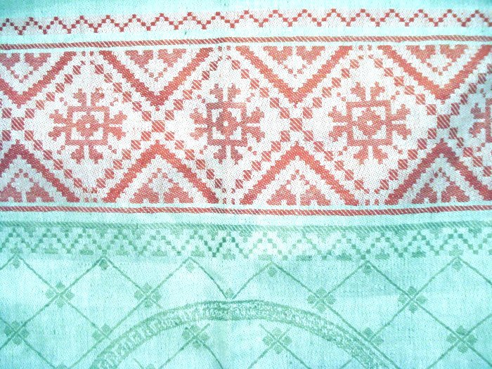 Jacquard weave cotton towel fruit basket grapes unused vintage hc2041