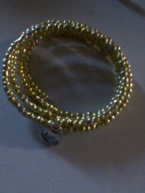"Lets Laugh" Gold Wire Bracelet
