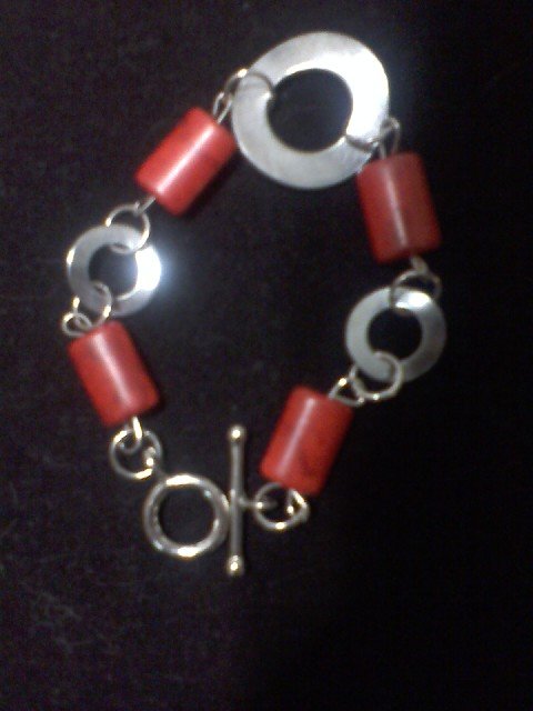 Red Jasper Wave Hardware Bracelet