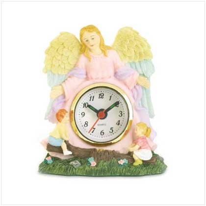 Springtime Guardian Angel Clock