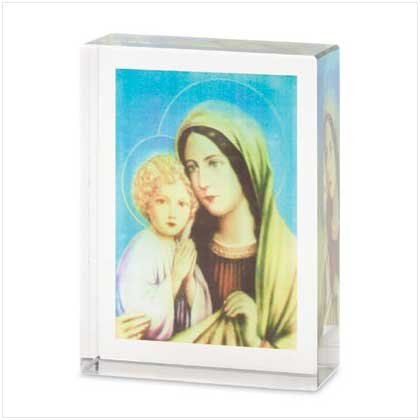 Mary and Jesus Color Glass Cube