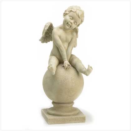 Polystone Cherub On Ball