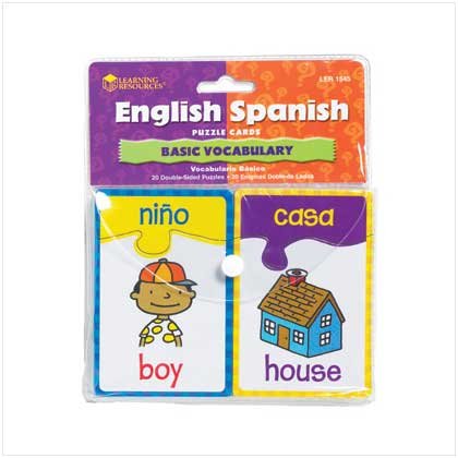 English/Spanish Vocabulary Puzzle Cards