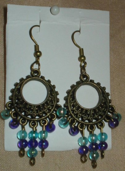 Bronze, Purple and Blue Earrings