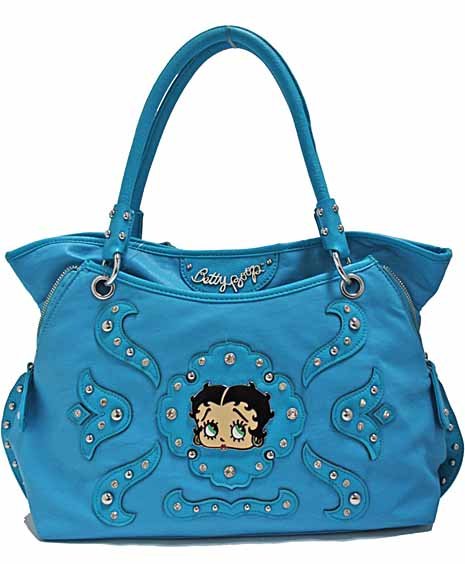 Betty Boop Blue fashion tote/rhinestones handbag w/ Wallet