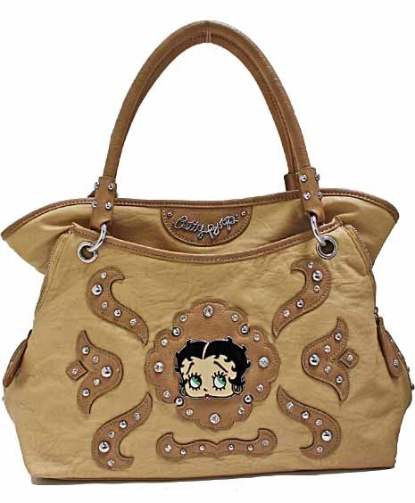 Brown Betty Boop fashion tote/rhinestones w/ Wallet