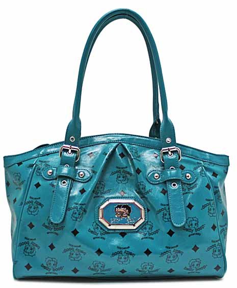 Betty Boop Turquoise simulated leather fashion tote w/ Wallet