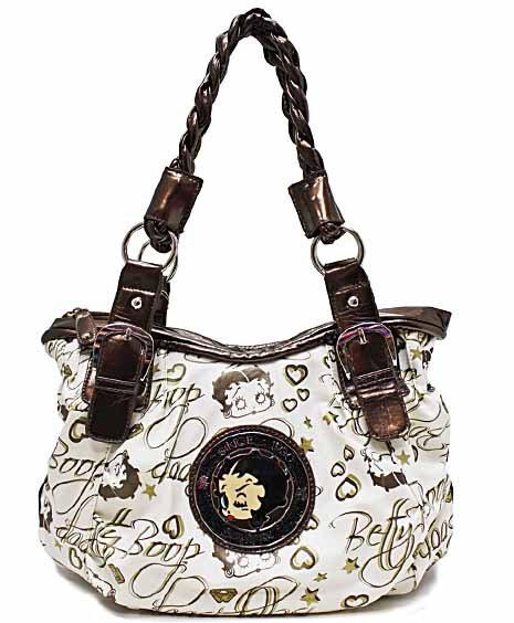 Betty Boop print on simulated leather fashion tote w/ Wallet