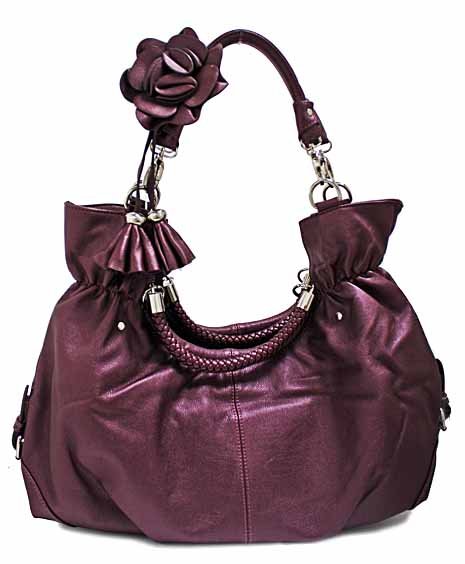Simulated leather fashion satchel