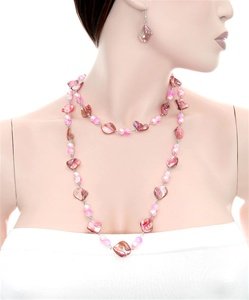 PINK SHELL FASHION NECKLACE SET WFS000511
