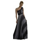 One Shoulder Multi Colored Glitter Long Evening Dress MN-1243