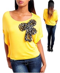 Fashion Blouse with bow design (cn025367)