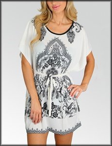 Empire Floral Kimono Dress ( 2222)