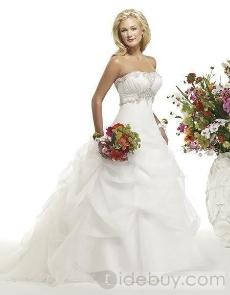 Strapless Chapel Train Satin wedding dresses(00203438)