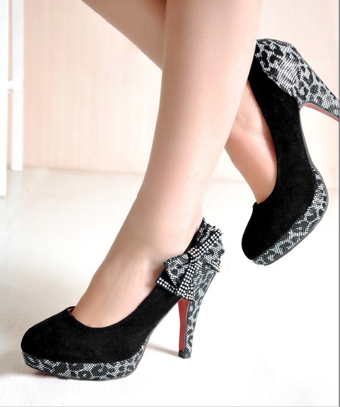 Bowknot Embellished High Heels sz 4.5-7 (CD11031411)
