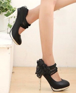 Flowers Embellished High Heels sz 4.5-7 (CD11032547)