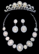 Imitated Pearl Wedding Bridal Jewelry Set (07900056508)