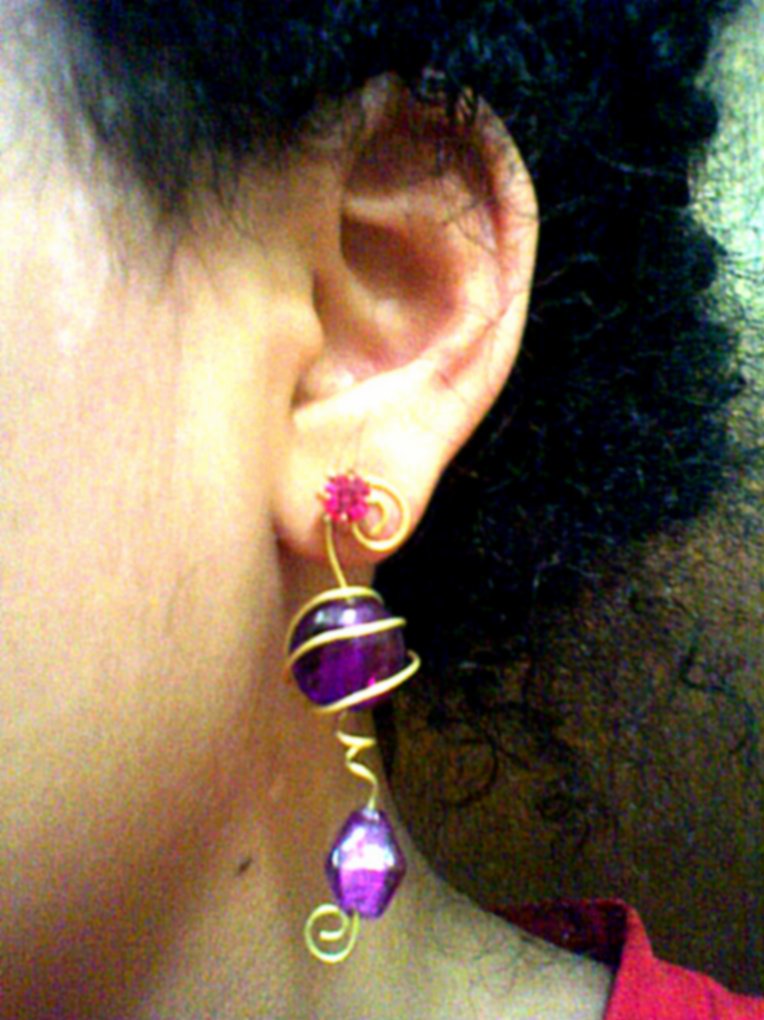 Violet earring ornament