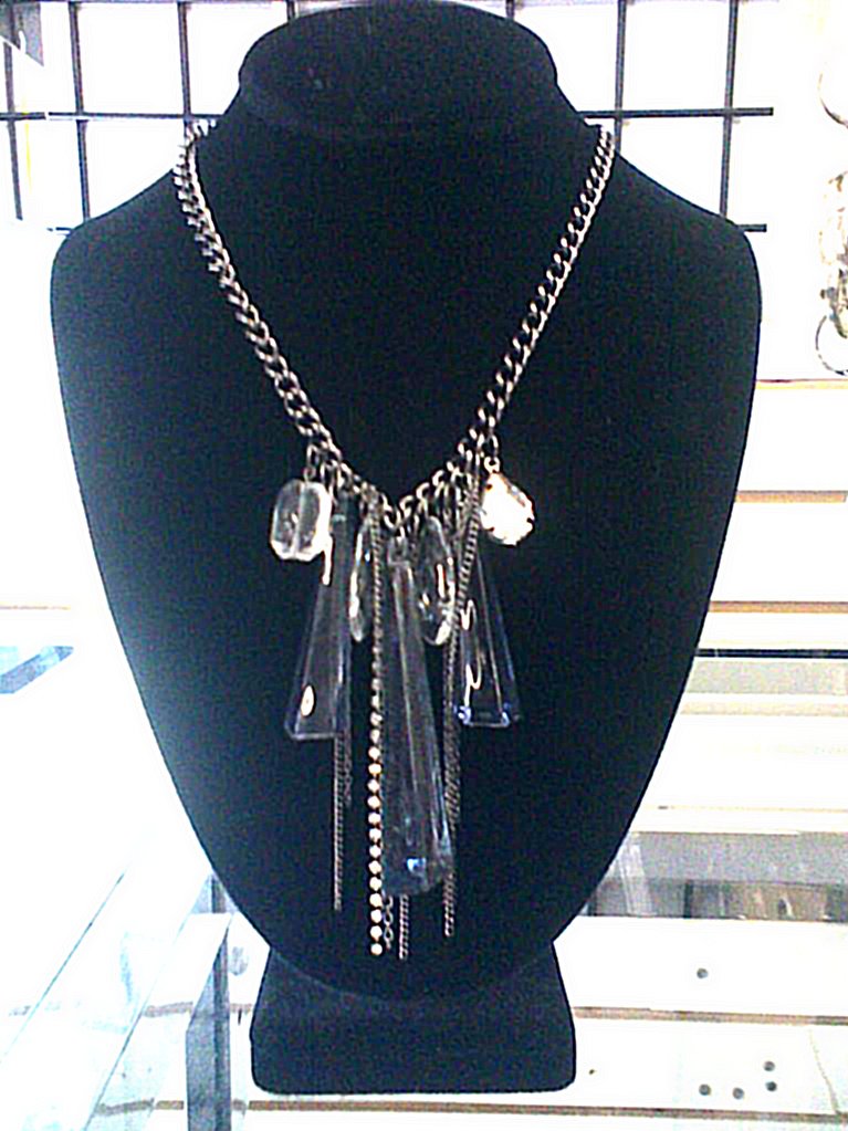 Rocker/glam Silver chain necklace