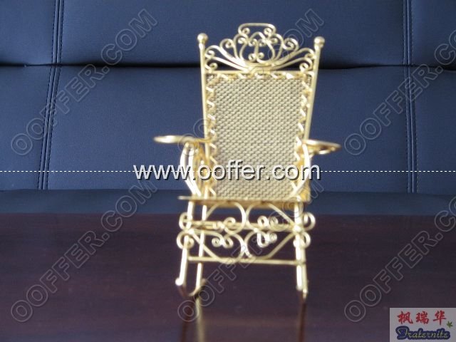 Iron Wire Craft Golden Rocking Chair Ex