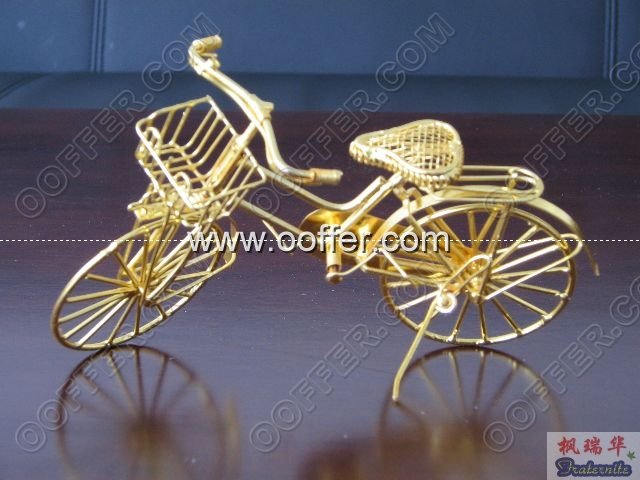 Iron Wire Craft Golden Bike