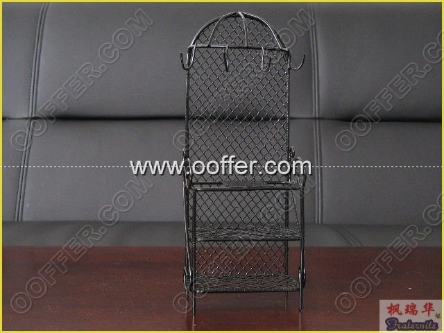 Iron Wire Craft Black Clothes Shelf