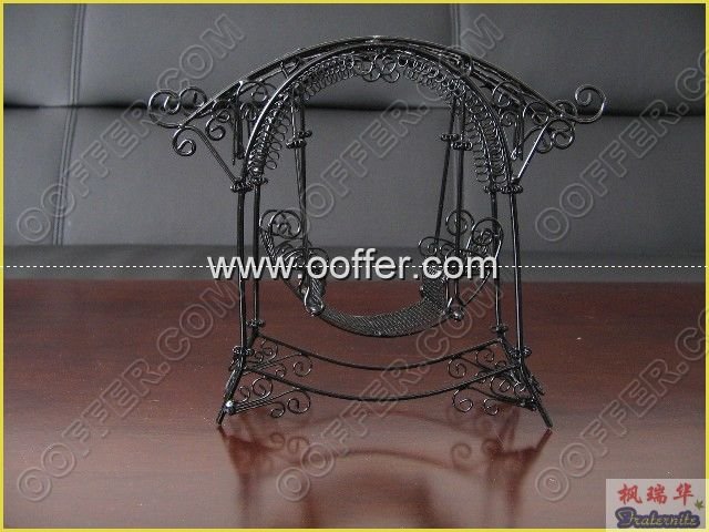 Iron Wire Craft Black Rocking Chair