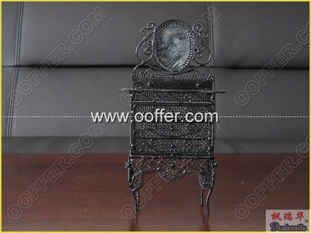 Iron Wire Craft Black Wardrobe