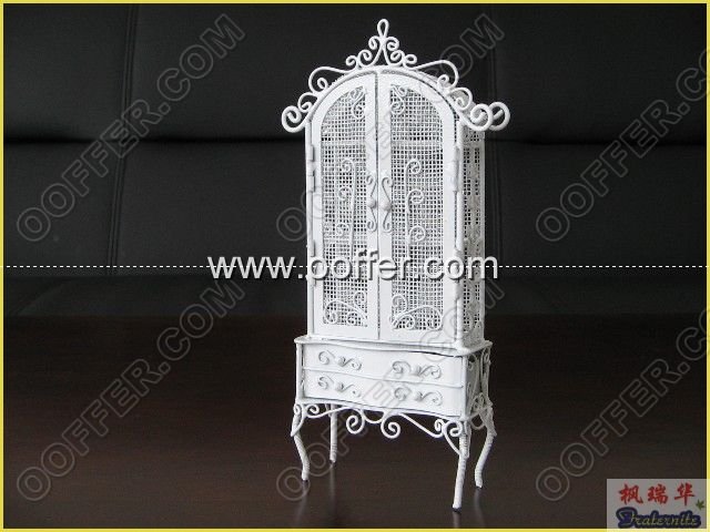 Iron Wire Craft White Cabinet