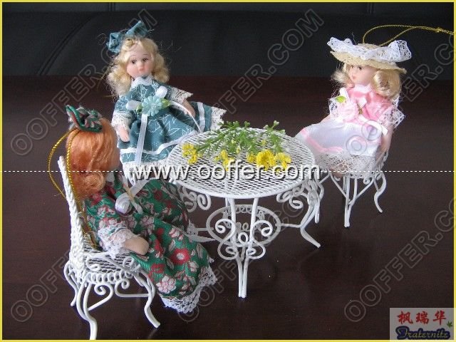 Iron Wire Craft White Courtyard Set