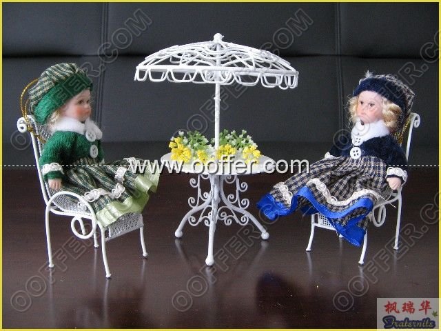 Iron Wire Craft White Courtyard Set