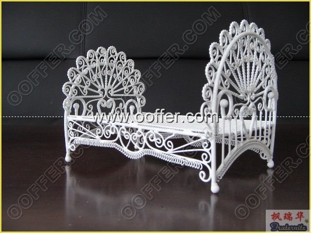 Iron Wire Craft White Bed