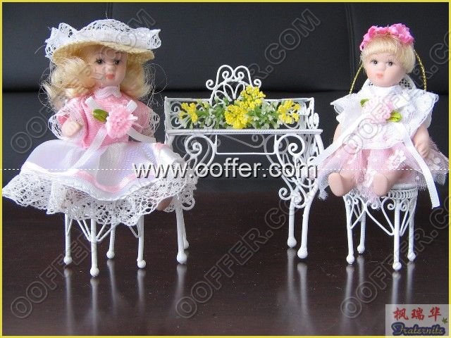Iron Wire Craft White Courtyard Set