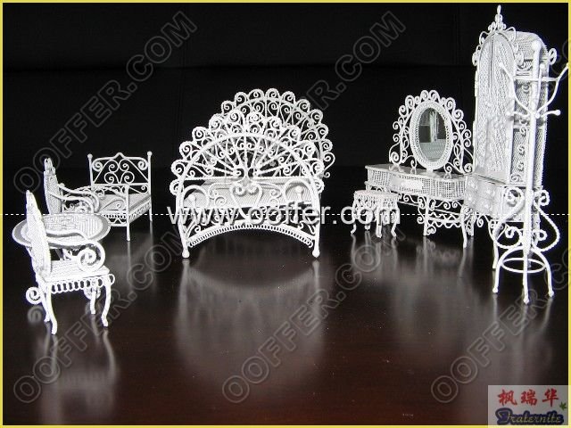 Iron Wire Craft White Bed Room Set