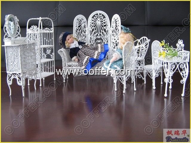 Iron Wire Craft White Living Set