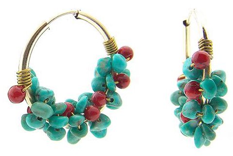 green tophus ring earring
