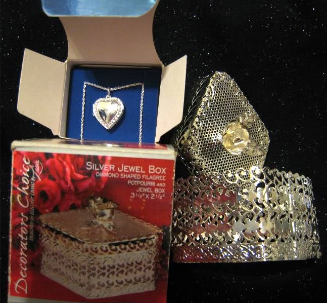 Avon Heart-Shaped Locket with Rhinestone Accents