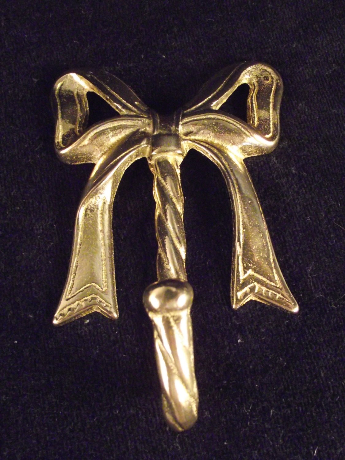 Solid Brass Tied Bow Wall Hook Hanger Shabby Chic