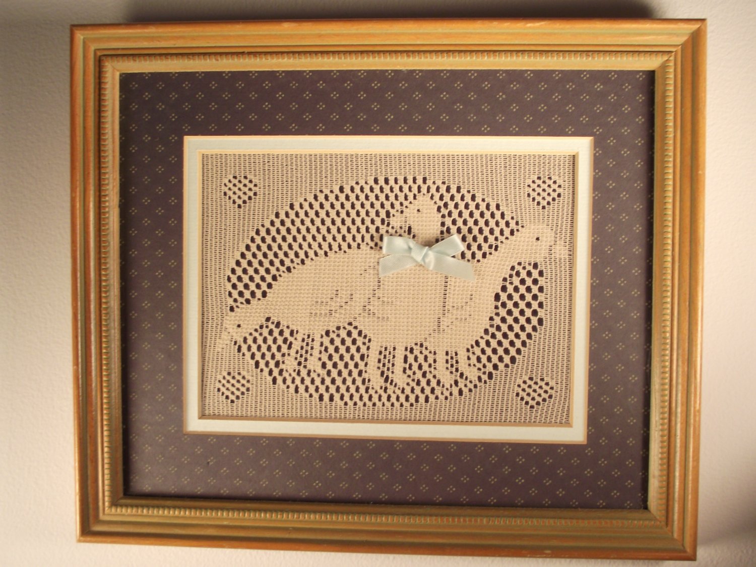 Framed Matted Wall Decor Country Geese Blue