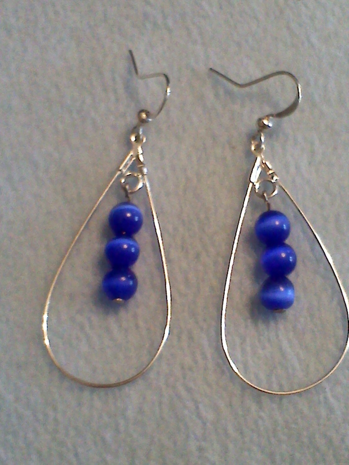 Blue tear drop dangle