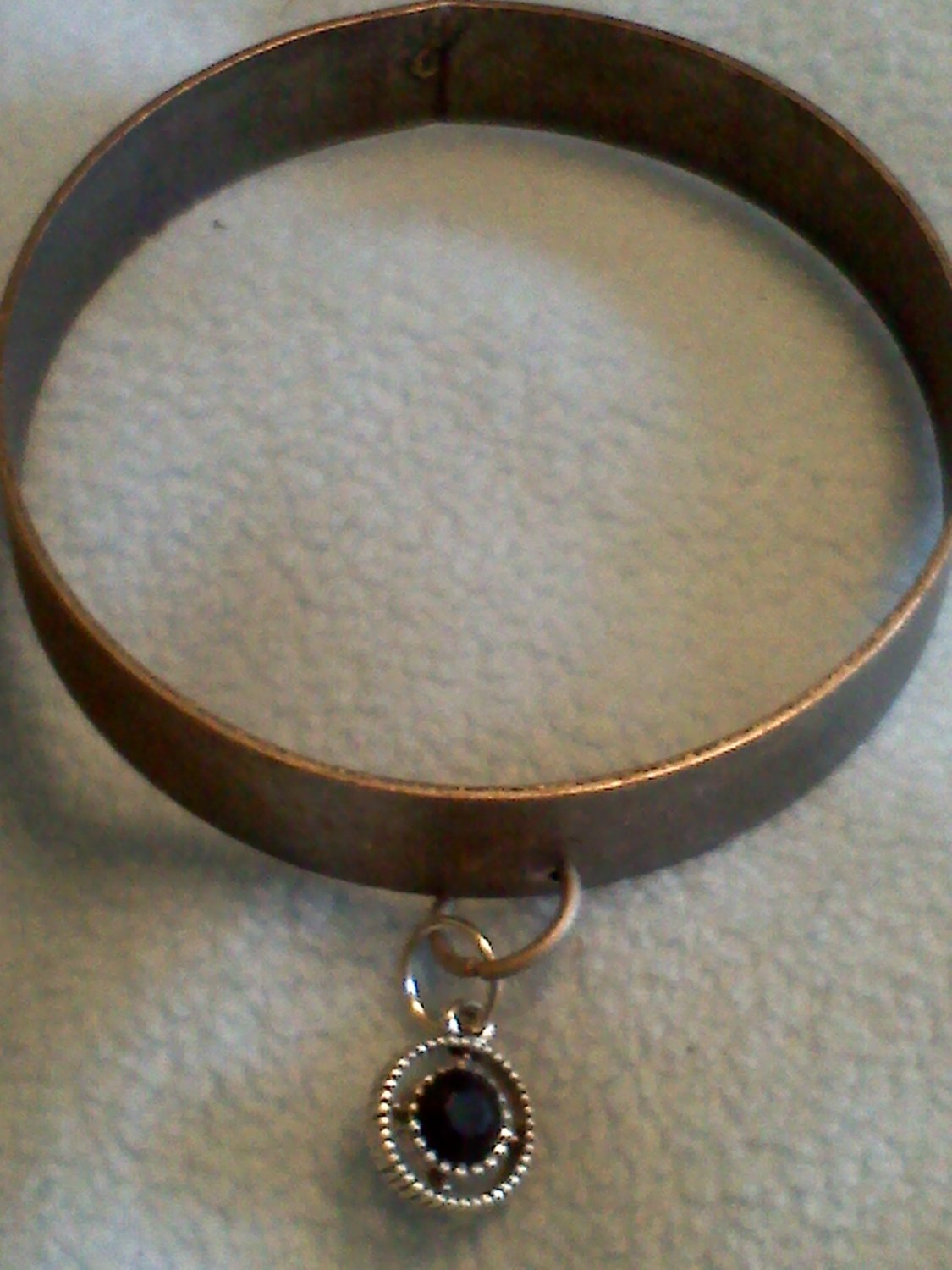 Chunky copper bracelet with charm